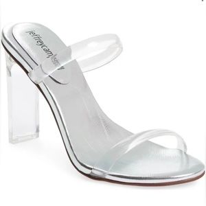 Jeffrey Campbell Serum Heel in Clear & Silver Size 7